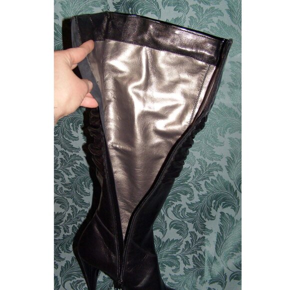 🔥 NEW size 8.5-9/39 Giorgio Nevi Black Leather Boots Knee High - Picture 11 of 13